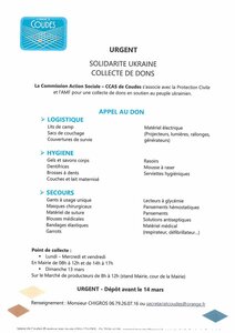 Solidarité Ukraine, collecte dedons